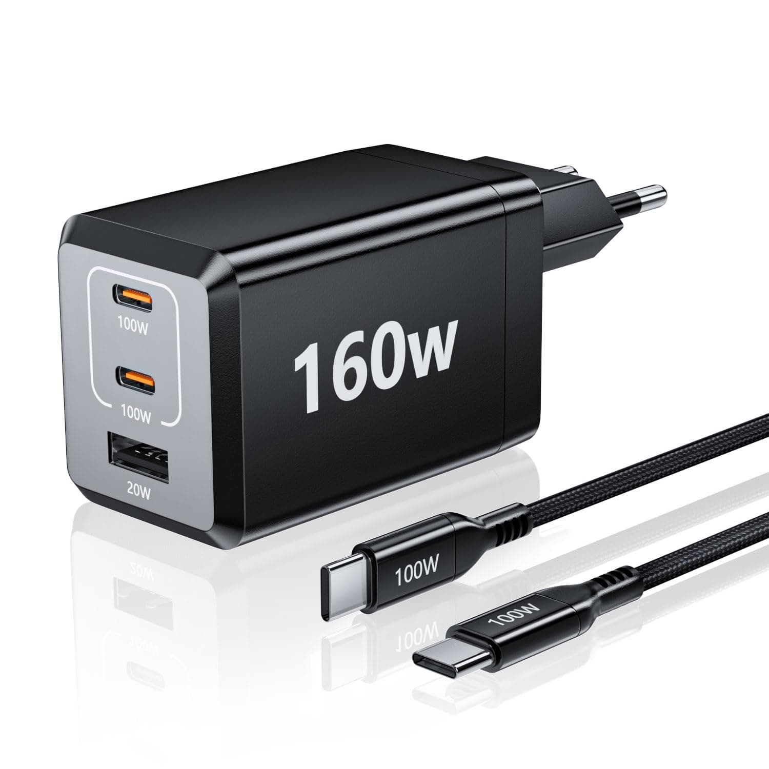🔋 HSSNS 160W USB C Ladegerät: 3-Port PPS Schnellladegerät 🌟