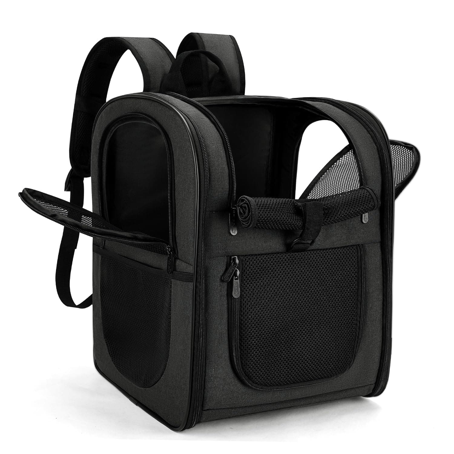 🐶🎒 Apollo Walker Haustier Rucksäcke - Bis zu 12kg - Faltbar - Schwarz Schwarz-a