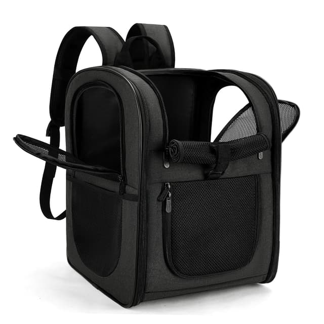 🐶🎒 Apollo Walker Haustier Rucksäcke - Bis zu 12kg - Faltbar - Schwarz Schwarz-a
