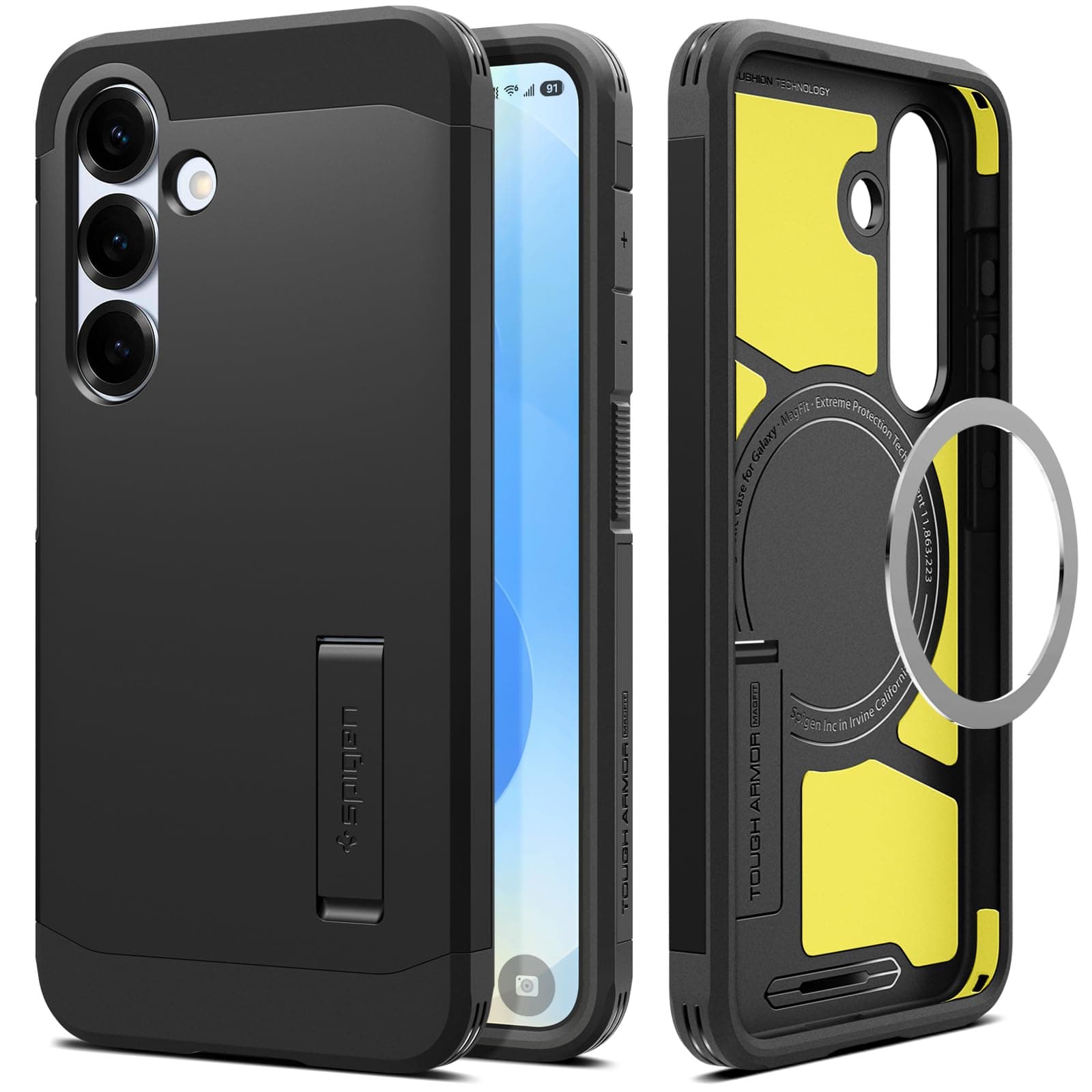 📱🔒 Spigen Tough Armor (AI) MagFit Hülle für Samsung Galaxy S25 - Schwarz