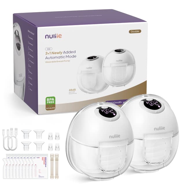 🤱🏼🍼 Nuliie Elektrische Milchpumpe S32 - 2 Packs Weiß 🍼🤱🏼