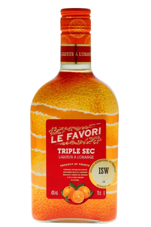 Le Favori - Triple Sec Orangenlikör 40% Vol seit 1876 - Produkt aus Frankreich (1 x 0.7 l) | 700 ml (1er Pack) 🍊🍹🇫🇷
