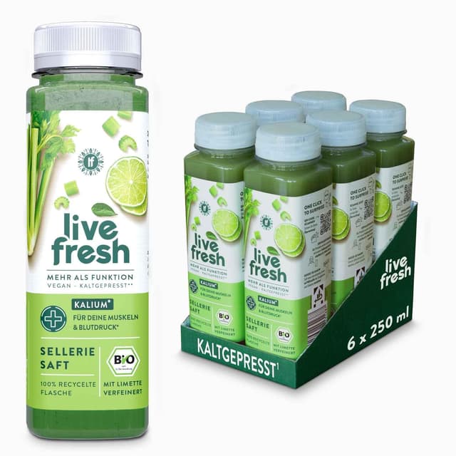 Angebot: Live Fresh Bio Selleriesaft | Kaltgepresster Gemüsesaft aus 100% natürlichen Zutaten 🌿🥤