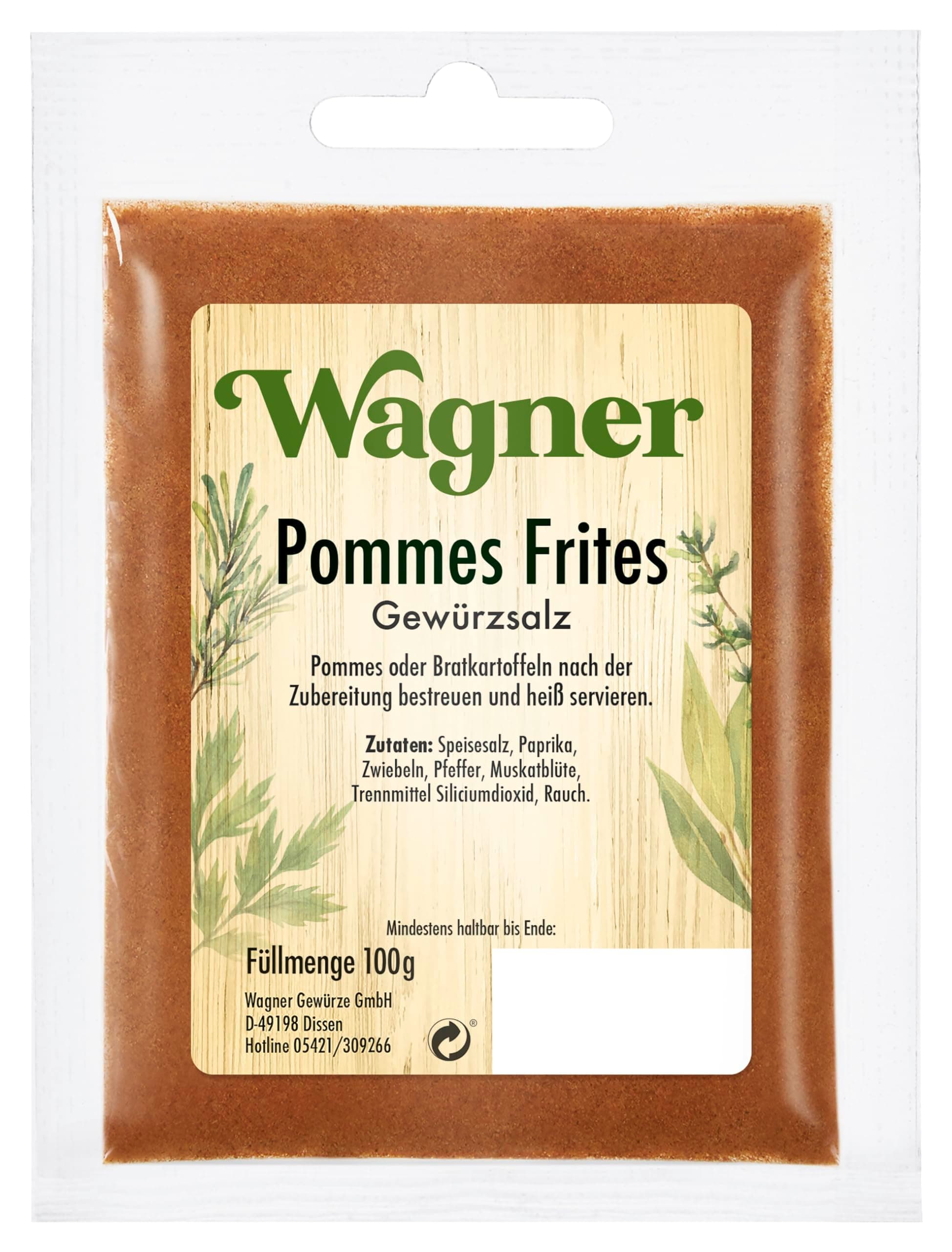 Wagner Gewürze Pommes Frites Gewürzsalz, 100 g 🍟🧂