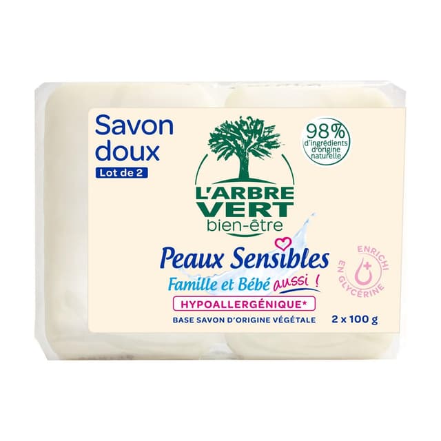 🌿 L'arbre vert Sils Solide Doux sensible Haut 2 x 100 g 🌿