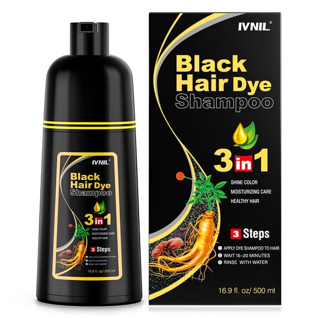 Schwarzes Haarfarbe Shampoo 3in1 für Männer und Frauen 😍🌟
