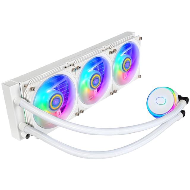 Cooler Master MasterLiquid PL360 Flux CPU-Kühler - AIO Wasserkühlung mit 3 x 120mm Lüfter, 360mm Kühler inkl. ARGB-Controller (2te Generation) - AMD- und Intel-kompatibel, weiß 360 Flux White 😎💻