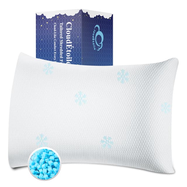 CloudÉtoile Kopfkissen Memory Foam Kissen - Höhenverstellbares Orthopädisch Kissen mit Zerkleinerter Memory-Schaum