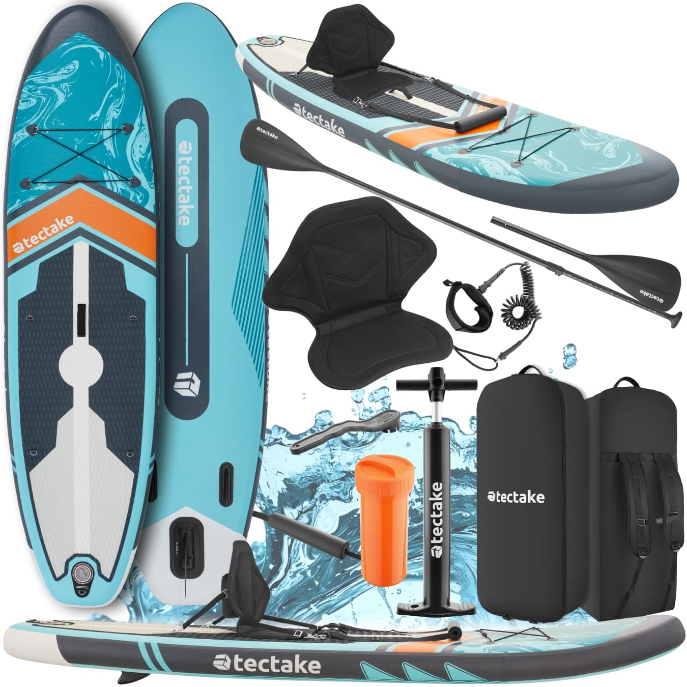 Tectake® Aufblasbares Stand Up Paddle Board SUP Deluxe 🌊🚣‍♂️