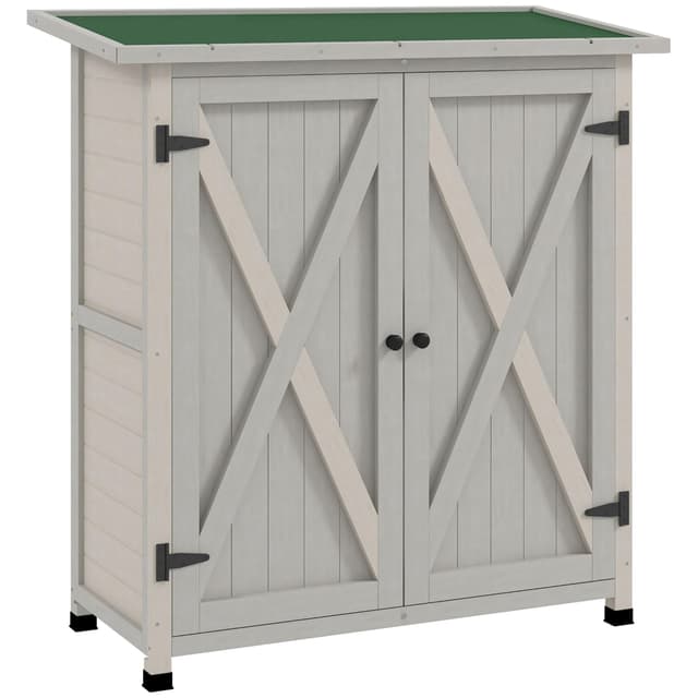 Outsunny Gartenschrank Holz, Geräteschuppen wetterfest 110 x 55 x 117 cm 🌿🏡