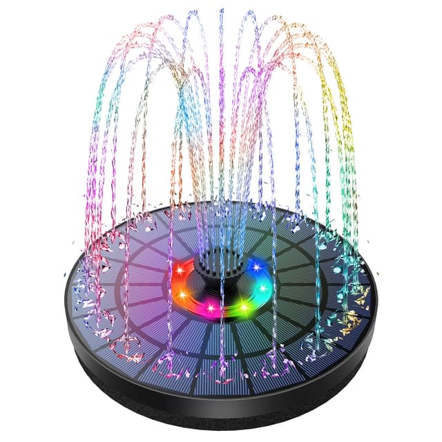 AISITIN LED Solar Springbrunnen 5,5W Buntes Solarbrunnen für außen 2025 Upgrade