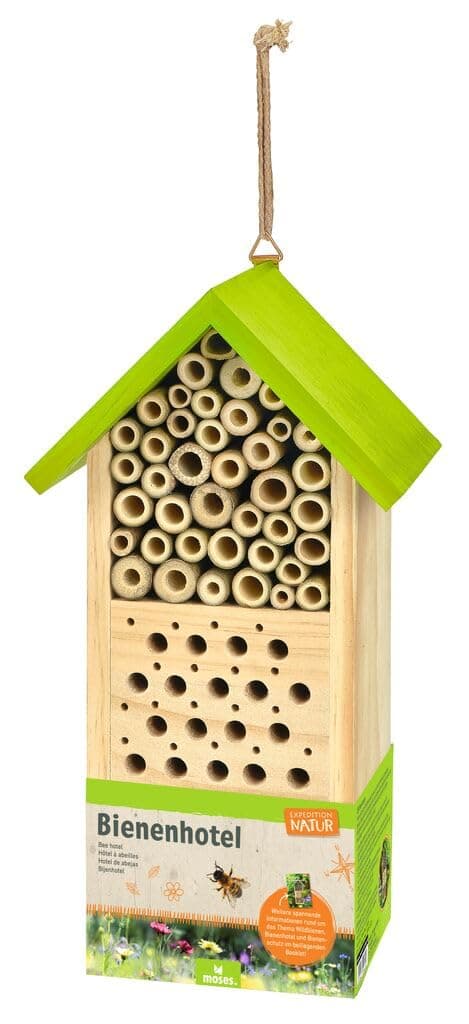 🐝🌿 Moses Bienenhotel Expedition Natur - Nist- und Überwinterungshilfe für Wildbienen