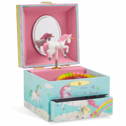 Jewelkeeper Schmuckkästchen Mädchen mit Drehendem Einhorn 🦄🌈 Angebot bei HelloDeals