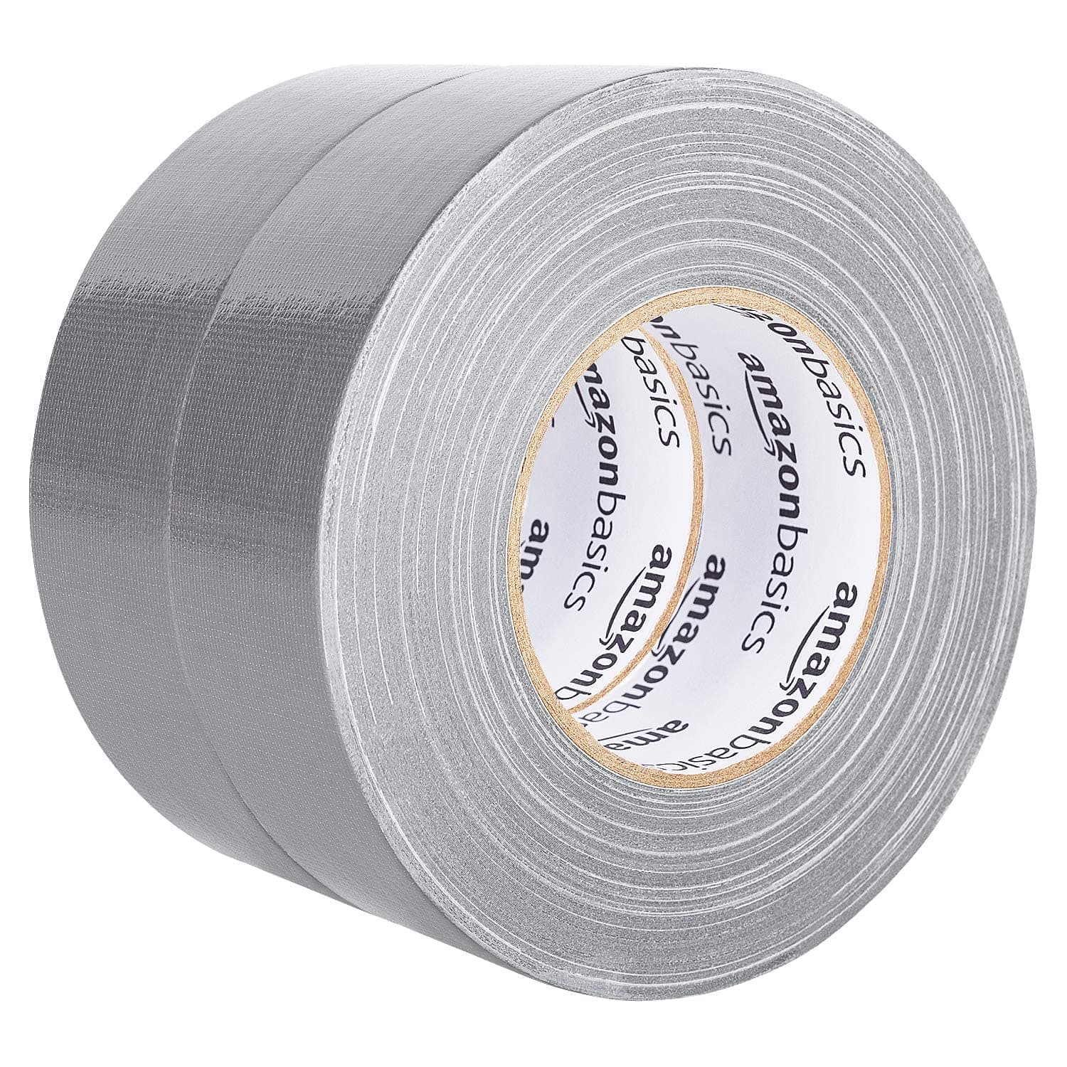 Amazon Basics Paketband Rollen, 2 Stück, 5.1 cm x 55 m, Silberfarben Allzweck-Panzerband 54.8 m 📦