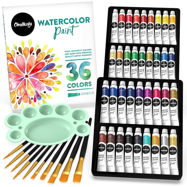 Chalkola Aquarellfarben-Set für Anfänger und Profis 🎨 | 36 Wasserfarben Set
