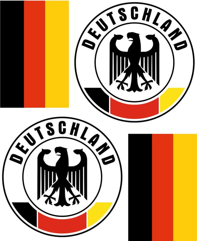 🇩🇪 Deutschland Aufbügler Wappen Transferbügeln Zum Aufbügeln 4 Stück Kleidungsstücke T-Shirt Bügelmotiv Rund- 4B