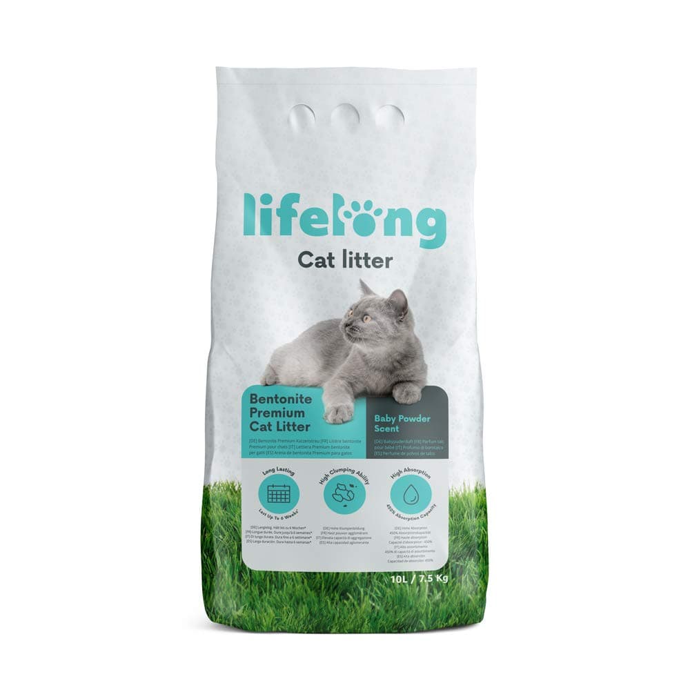 🐱🌟 Amazon Bentonite klumpendes Baby Puder Duft Katzenstreu, 10L, 1er-Pack grey 10L 🌟🐱