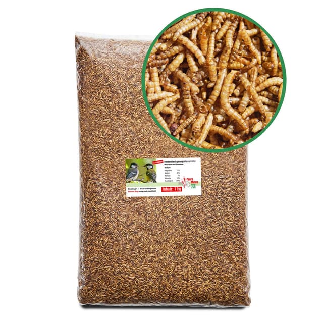 Paul´s Mühle Mehlwürmer getrocknet | Proteinreiche Leckerei für Tiere 🐦🐟🐢
