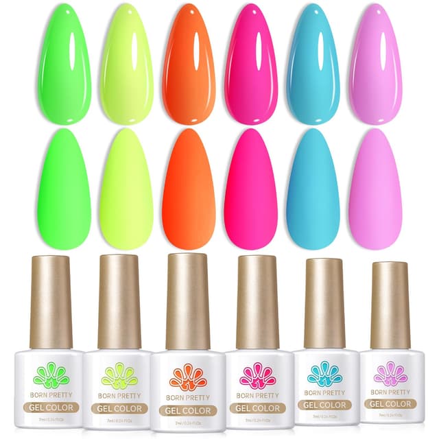 BORN PRETTY UV Nagellack Neon Set - Sommerfarben 6PCS