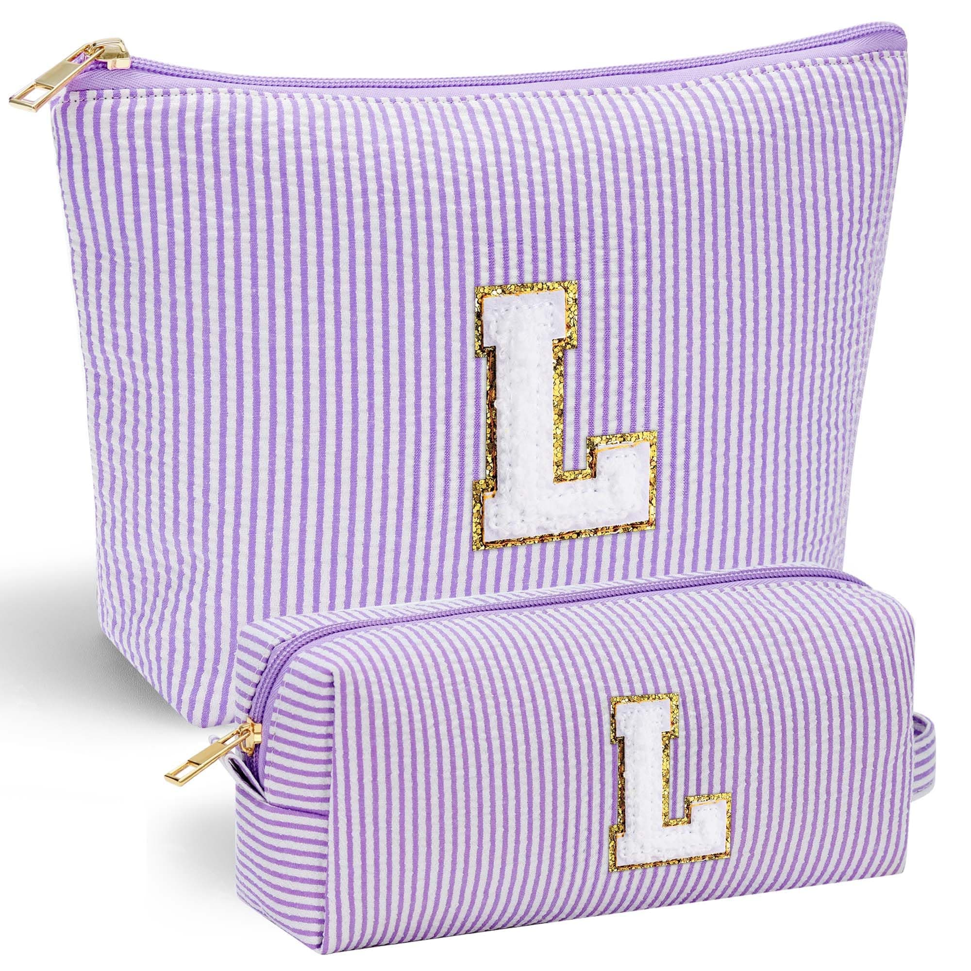 Personalisierte Kosmetiktasche für Damen und Mädchen 💄🎁 - Geburtstagsgeschenk für Frauen in Lila Buchstaben