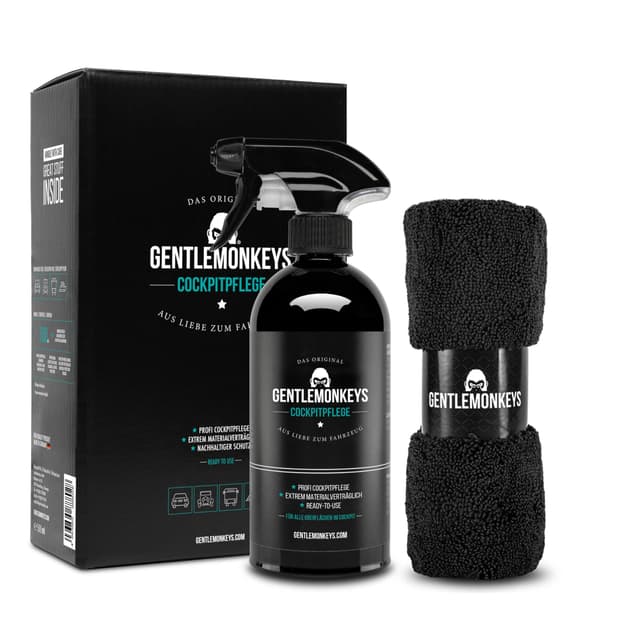 🚗 GENTLEMONKEYS Profi Cockpitpflege Auto (500ml) inkl. Mikrofasertuch 🧼💼