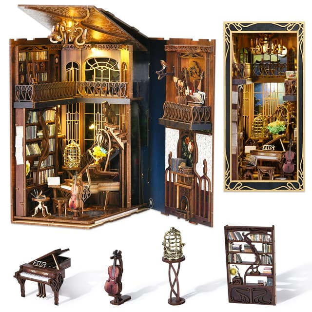 MiniCity DIY Book Nook Kit - Pianist mit Nachtigall 🎹🌿