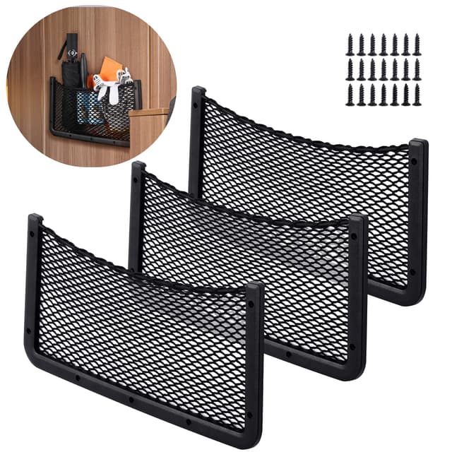 🚗🌟 UIHOL Kofferraum Netztasche 3 Stück - Auto Aufbewahrungsnetz Gepäcknetz Tasche 40 * 20CM