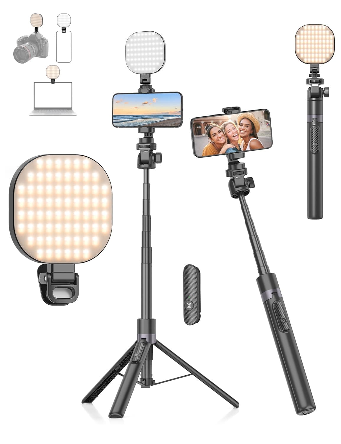 📸 Gahenwo Selfie-Licht & 173cm Selfie-Stick Stativ Vlogging-Kit 🌟