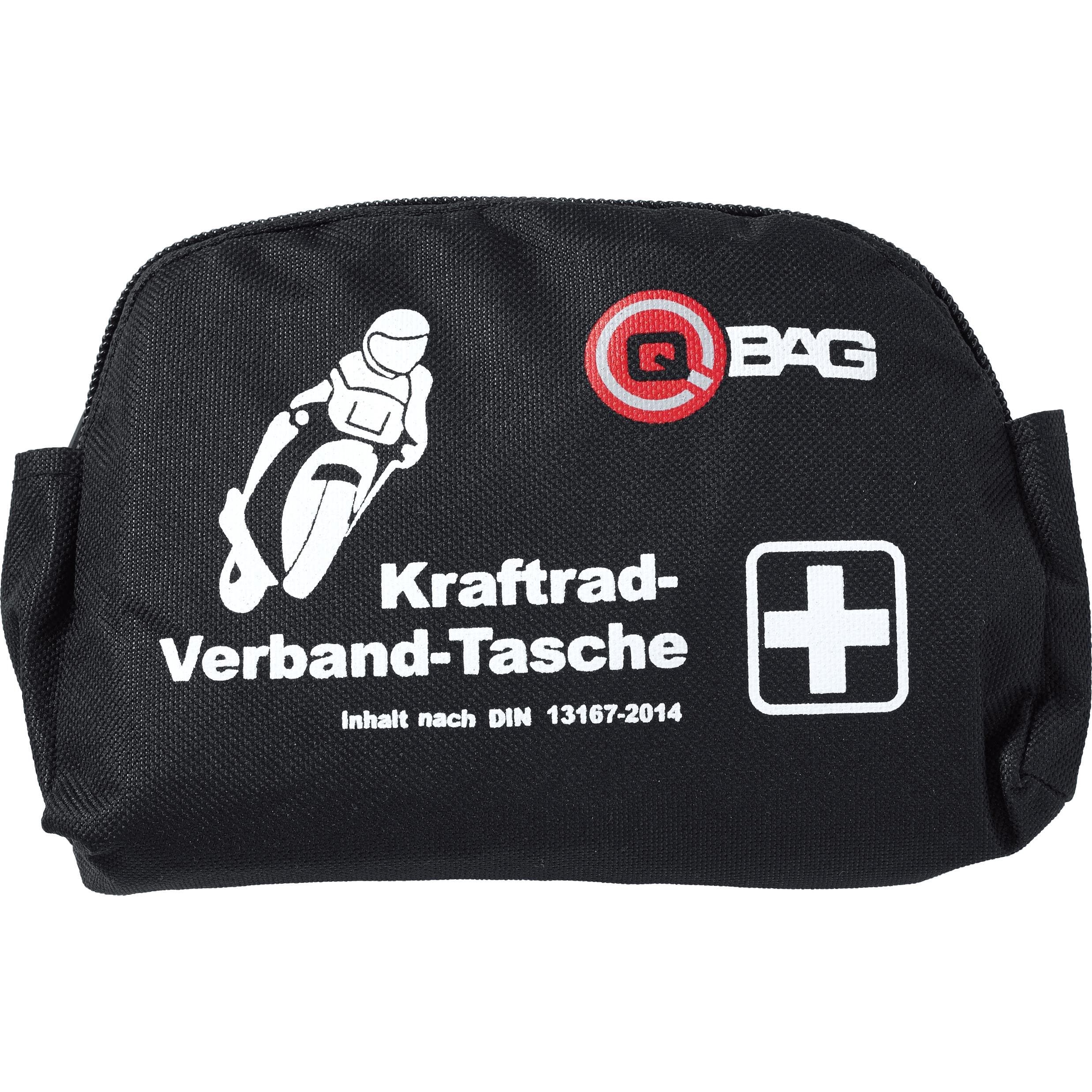🏍️ QBag Erste-Hilfe-Verbandtasche DIN 13167-2014 – Kompakt – Für Motorrad schwarz 🚑