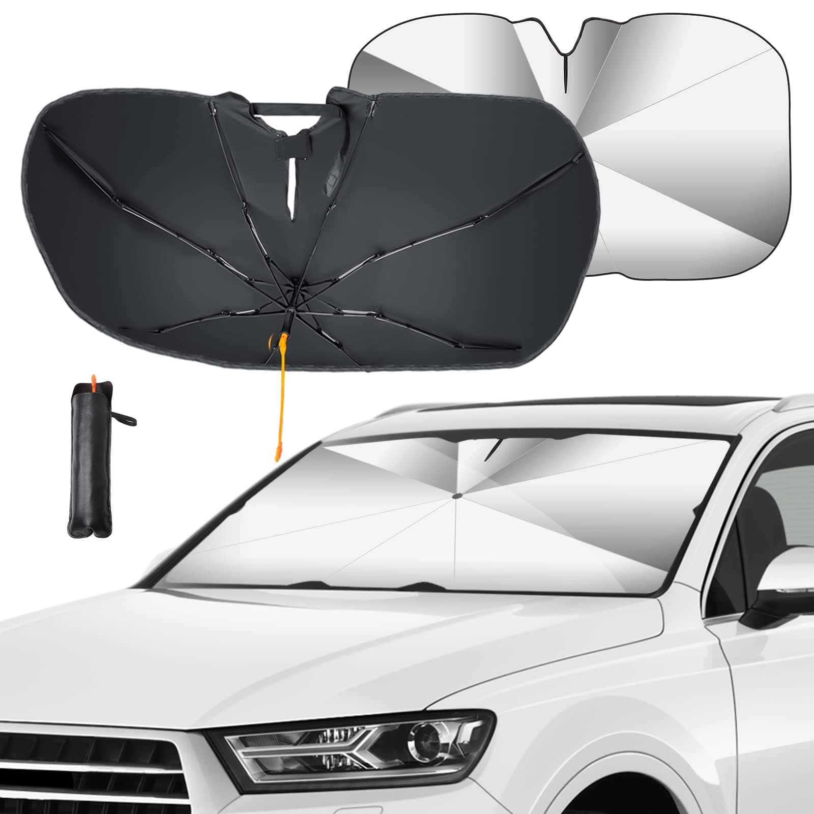 🚗🌞 GOHHME Auto Sonnenschutz Frontscheibe: Verbesserte 360° Rotationsfunktion! 🌂