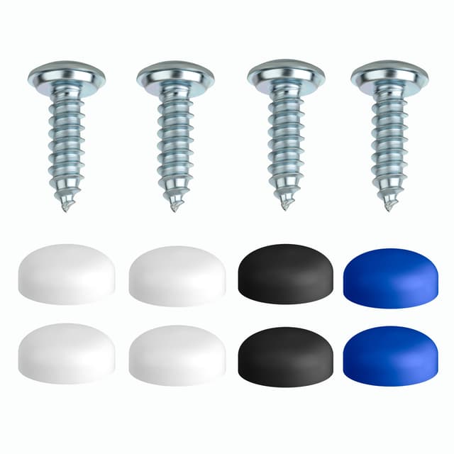 🔩 Kennzeichen Schrauben 4er Set Nummernschild Schrauben Set 4,8 x 16mm mit Kappen 🚗