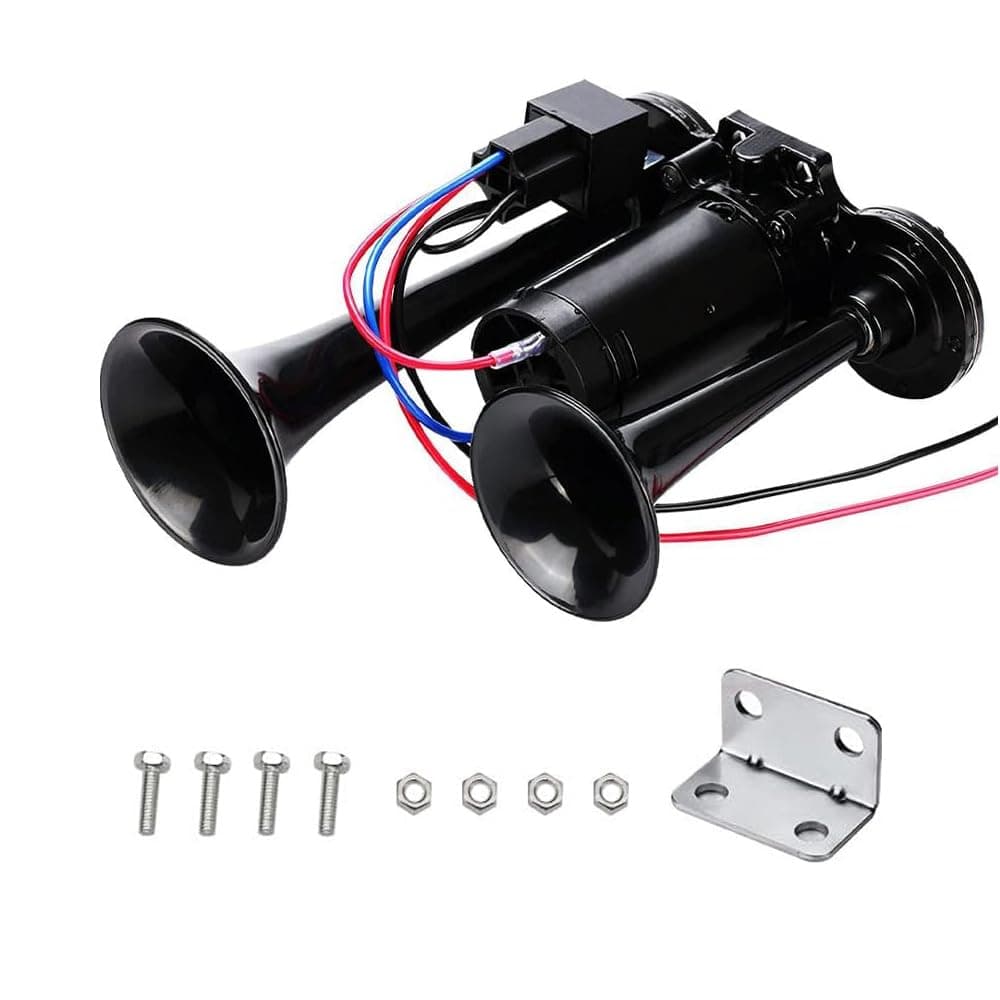 🚚📢 LWK Hupe 12V 600DB Doppelrohr Lufthorn Train Horn mit Kompressor - Deal des Tages!