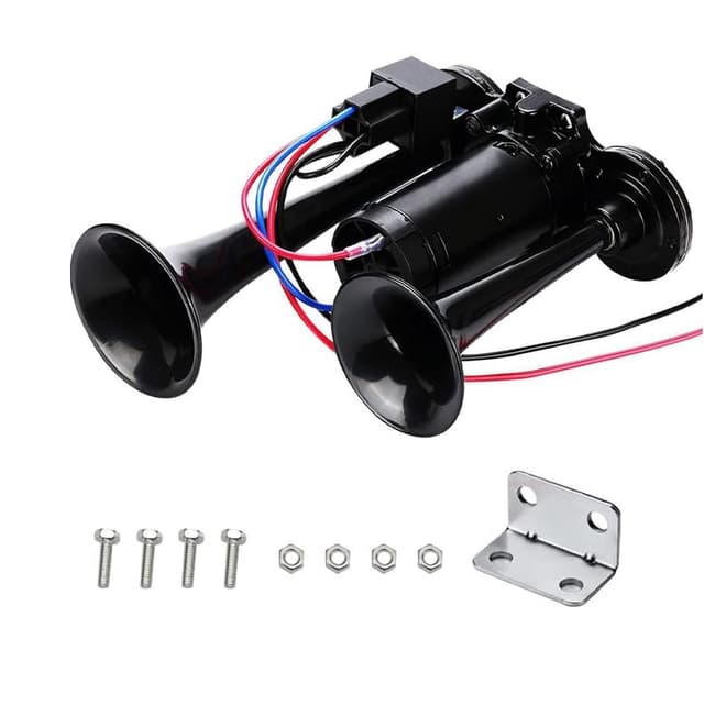 🚚📢 LWK Hupe 12V 600DB Doppelrohr Lufthorn Train Horn mit Kompressor - Deal des Tages!