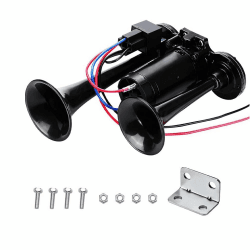 🚚📢 LWK Hupe 12V 600DB Doppelrohr Lufthorn Train Horn mit Kompressor - Deal des Tages! Angebot bei HelloDeals