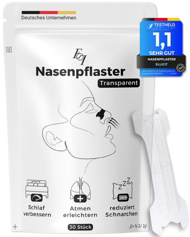 Ellicit® Nasenpflaster Transparent, 30er Pack Premium Nasenstrips 🌟