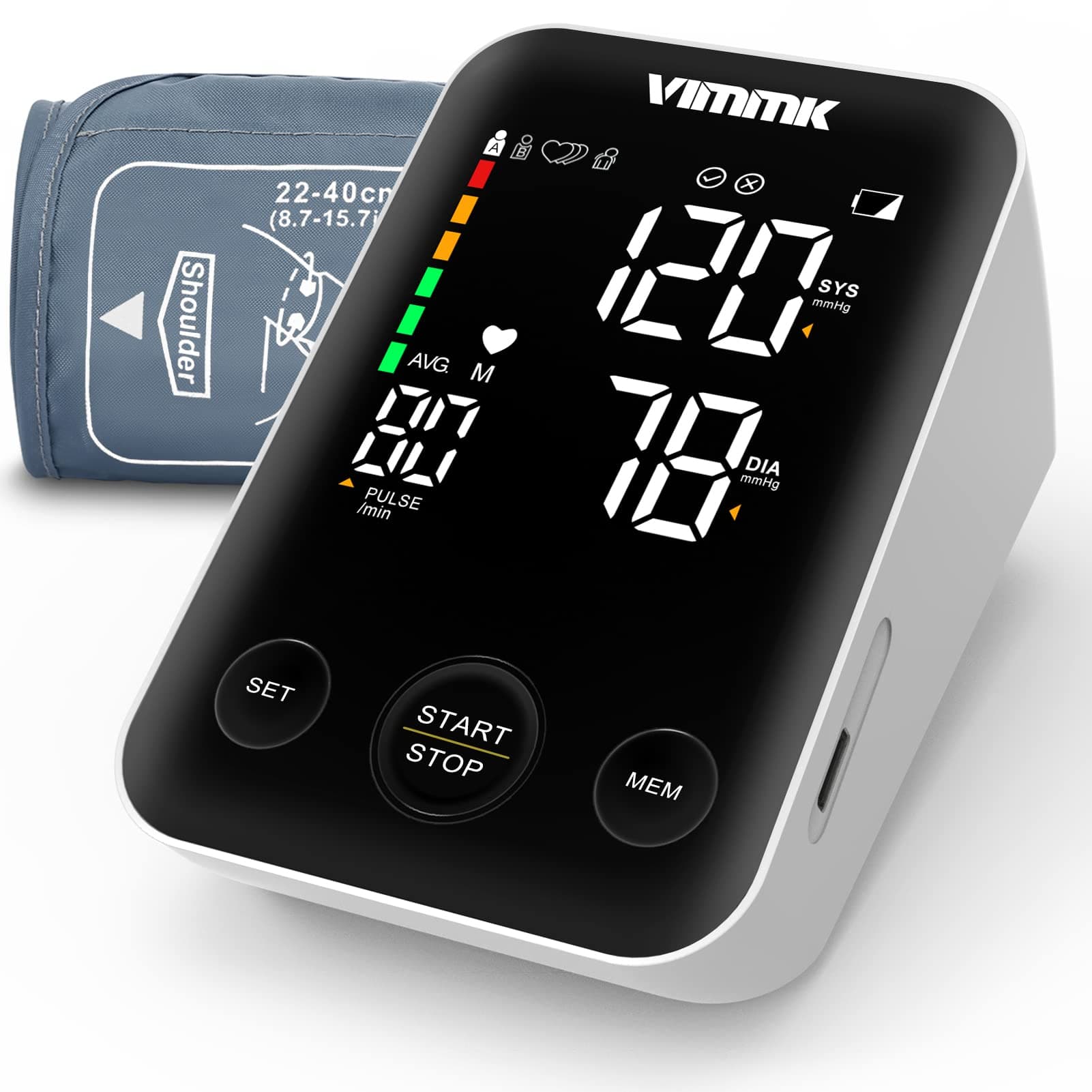 Vimmk Blutdruckmessgerät Oberarm Digital Messgerät Bluthochdruck LED Display 🩺🩸