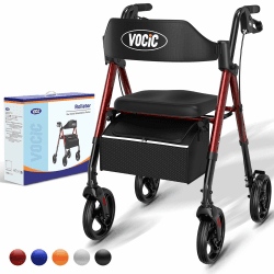 VOCIC Rollator Faltbar und Leicht mit Sitz - Rollatoren Schmal für Wohnung - Rollatoren für Senioren Klappbar Angebot bei HelloDeals