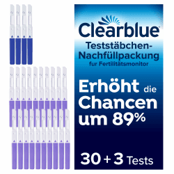 Clearblue 33 Tests Kinderwunsch Fertilitätsmonitor 🌟 Zykluscomputer Nachfüllpackung Angebot bei HelloDeals