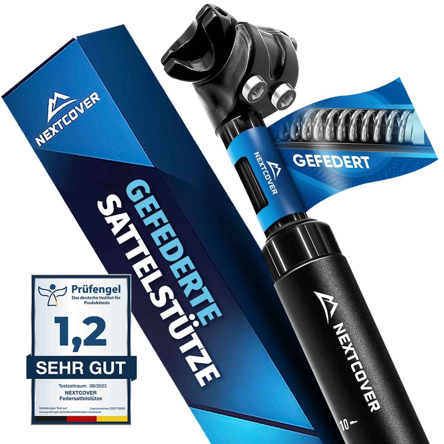 NEXTCOVER® Gefederte Sattelstütze - MAXIMALER KOMFORT & FLEXIBEL EINSTELLBAR 🚲🌟