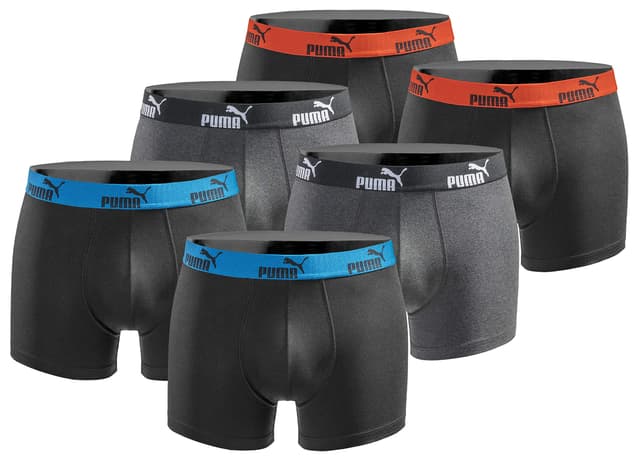 PUMA Boxershorts 6er Pack Herren Basic Black Limited Edition New Black Anthracite L 🩲🔝