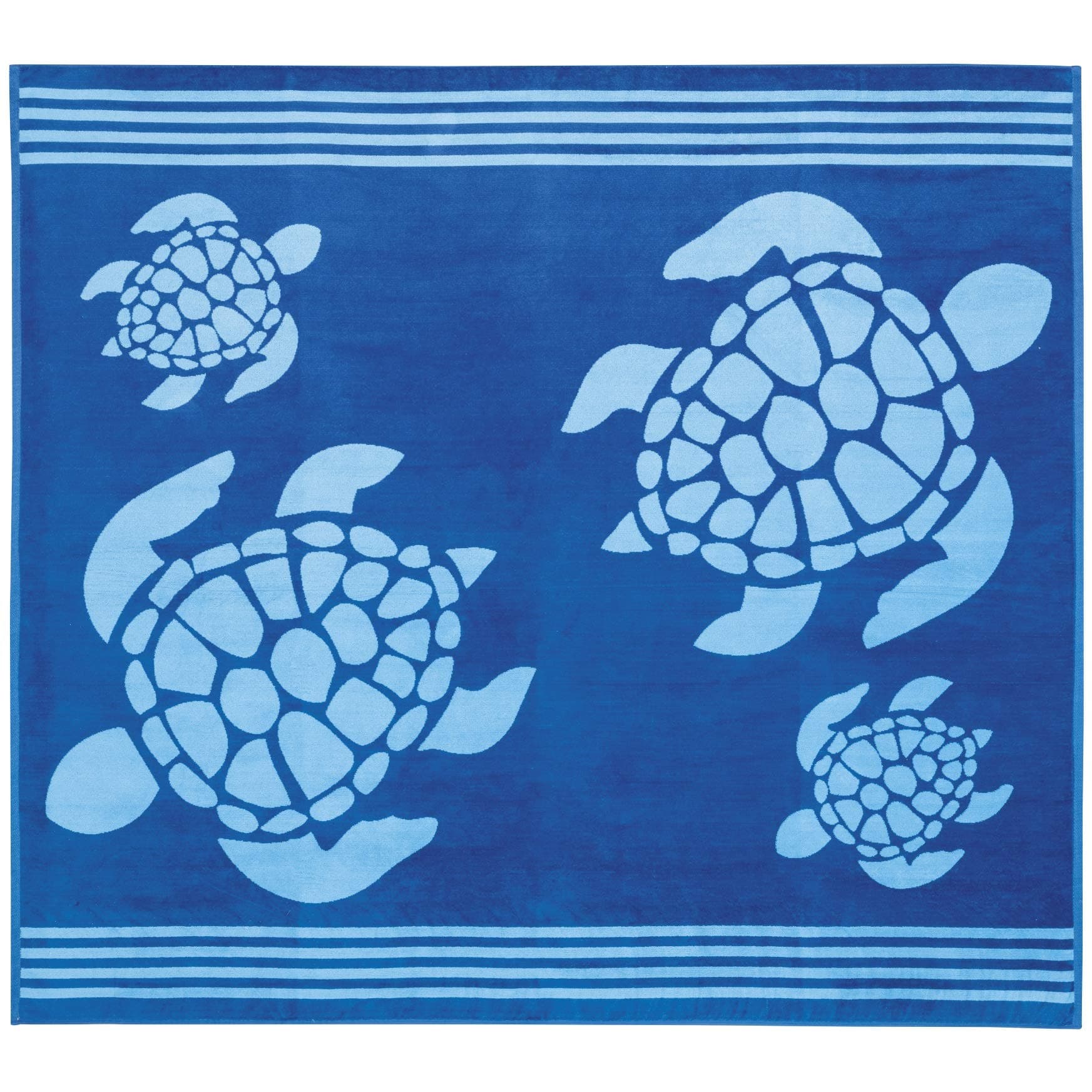 Delindo Lifestyle Frottee Strandtuch Tropical Turtle blau XXL 🌴🐢
