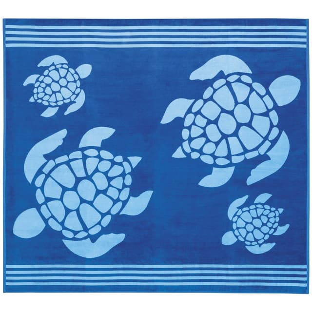 Delindo Lifestyle Frottee Strandtuch Tropical Turtle blau XXL 🌴🐢