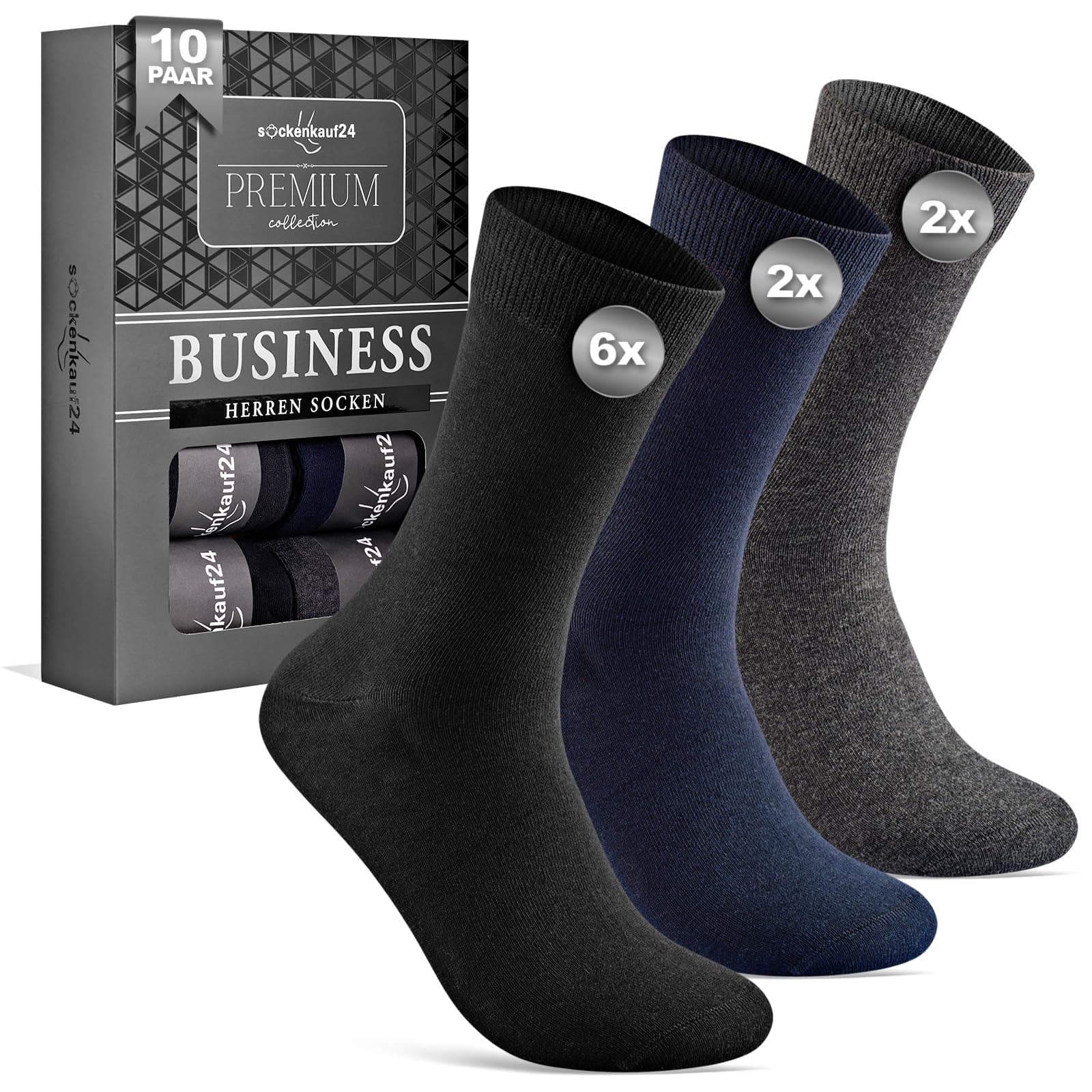 Angebot: 10 Paar Herren Business Socken aus atmungsaktiver Baumwolle 👔