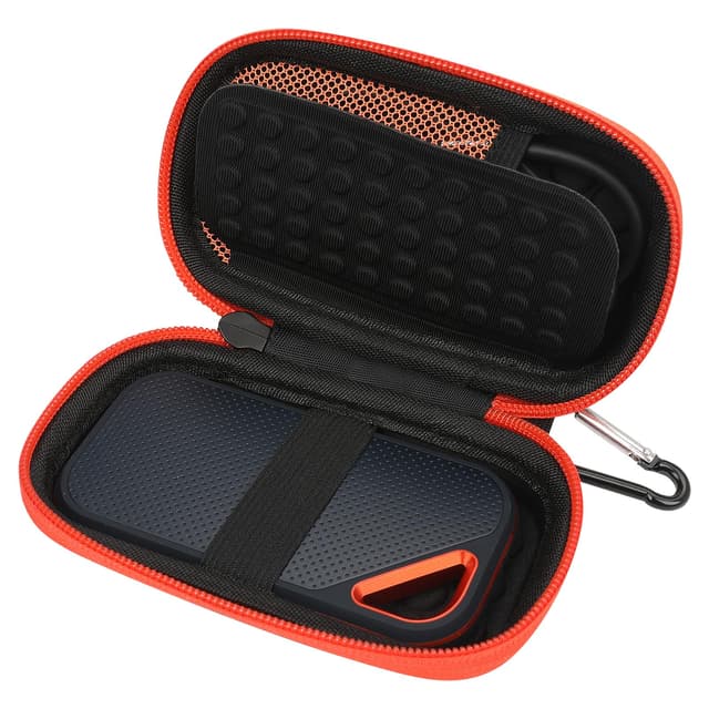 👜 Tasche Hülle für SanDisk Extreme PRO/SanDisk Extreme Portable SSD Exterme SSD - Schutzhülle für Festplatte und Micro SD Karte (Schwarz)