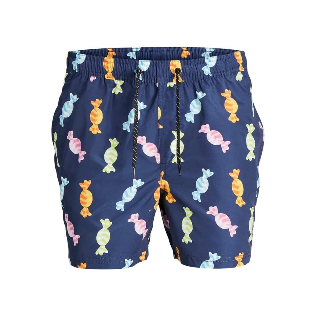 🏖️ JACK & JONES Herren Jpstfiji Jjswim Funny Badeshorts L Navy Blazer 🩳