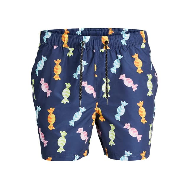 🏖️ JACK & JONES Herren Jpstfiji Jjswim Funny Badeshorts L Navy Blazer 🩳