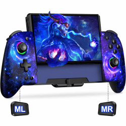 🎮 Elegamefy Handheld Switch Controller mit coolen Lichtern und Turbofunktion