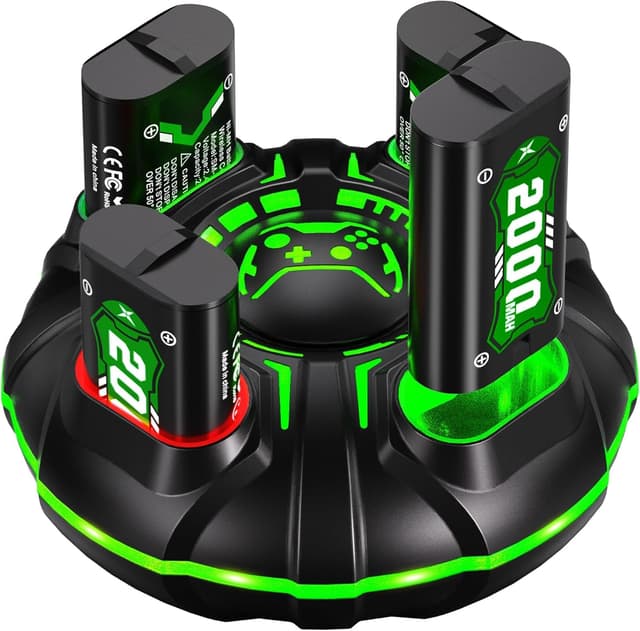 4x2000mAh Akku Farbenfrohe Ladestation für Xbox One/Xbox Series X/S