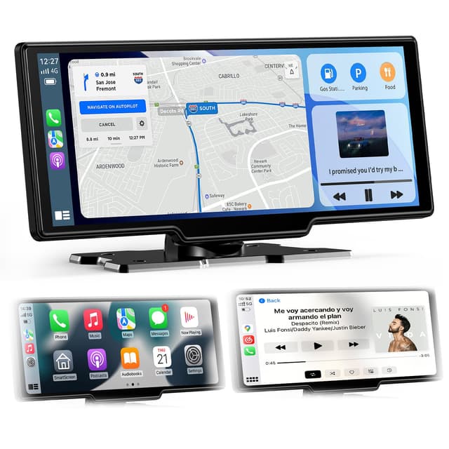 🚗📱 2025 Neuestes 10,26 Zoll Carplay Display & Android Auto Display: Buddy Display mit GPS Navigation 4K Dashcam Rückfahrkamera Bluetooth 5.2 Siri Sprachsteuerung IPS Touchscreen Mirror Link AUX FM 64G TF 10.26 Zoll