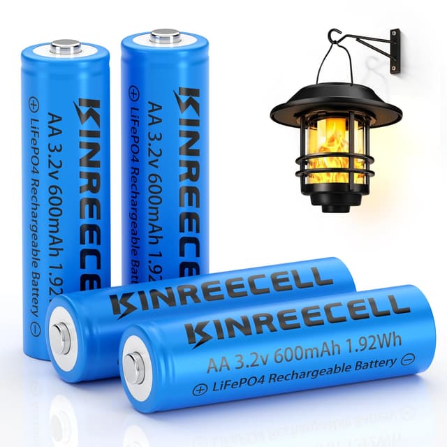 🔋 KINREECELL 3.2v AA 600mAh LiFePo4 Akku für Solarleuchten